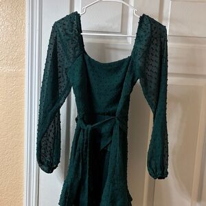 Miami Teal Long Sleeve Dress